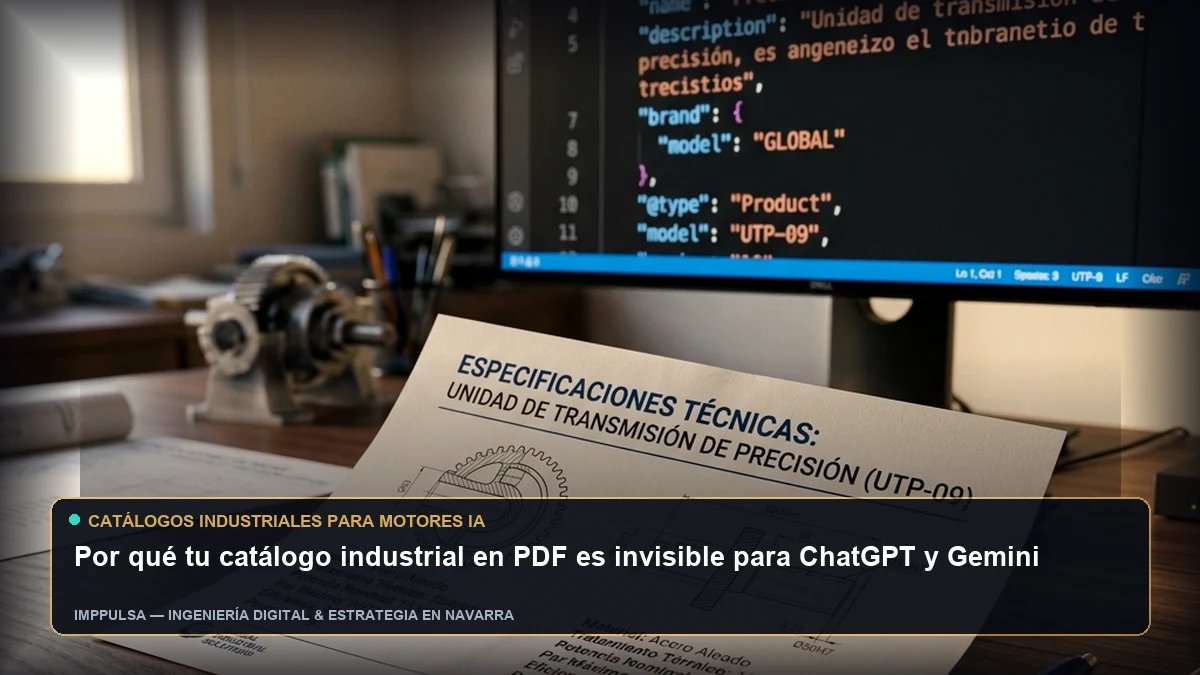 Catálogo industrial PDF invisible para motores de inteligencia artificial ChatGPT y Gemini