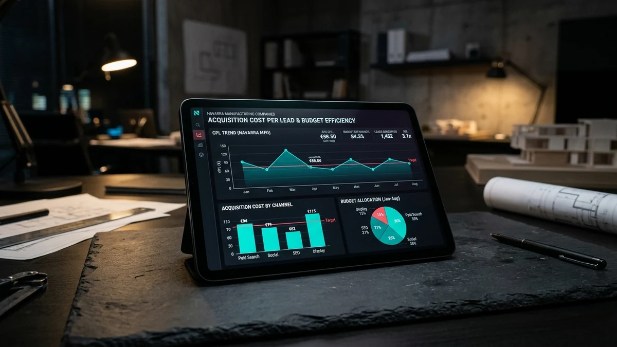 Cuadro de mando analítico para control de inversión publicitaria y coste por lead en Navarra — Imppulsa