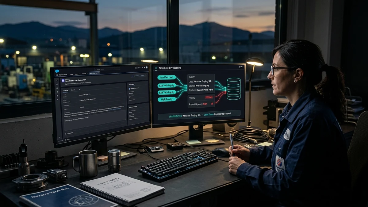Conexión directa entre formularios web y sistemas CRM para empresas industriales de Navarra — Imppulsa