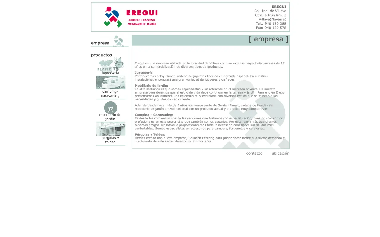 web de Eregui (Antes)