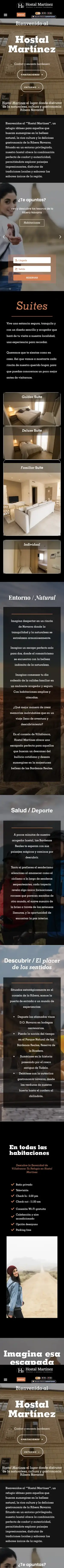 Web de Hostal Martínez en móvil