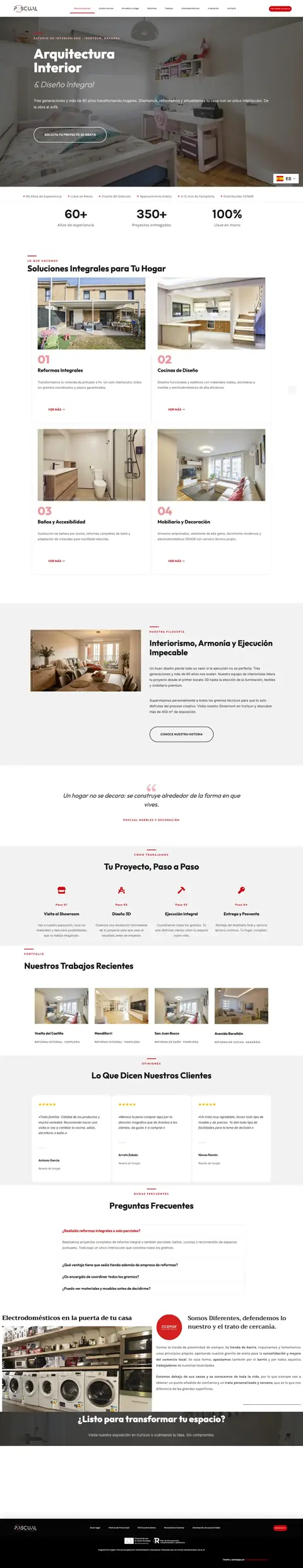 Web de Muebles Pascual en ordenador