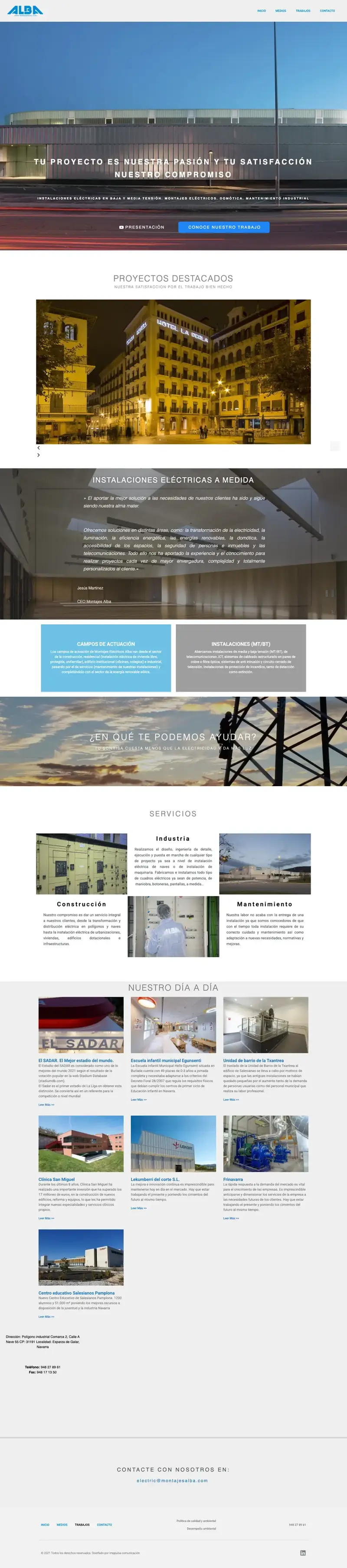 Web montajesalba.com en ordenador
