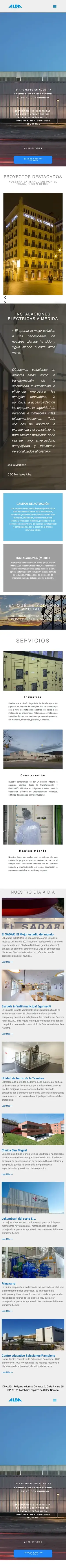 Web montajesalba.com en móvil