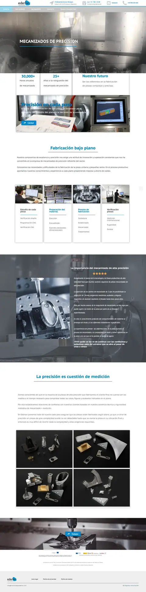 Web de Mecanizados Ederlan en ordenador