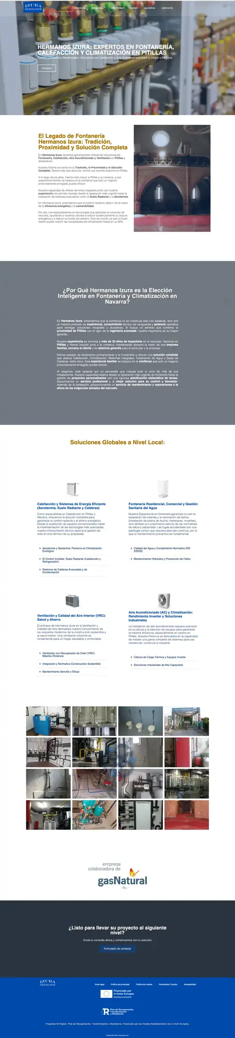 Web de Hermanos Izura en ordenador